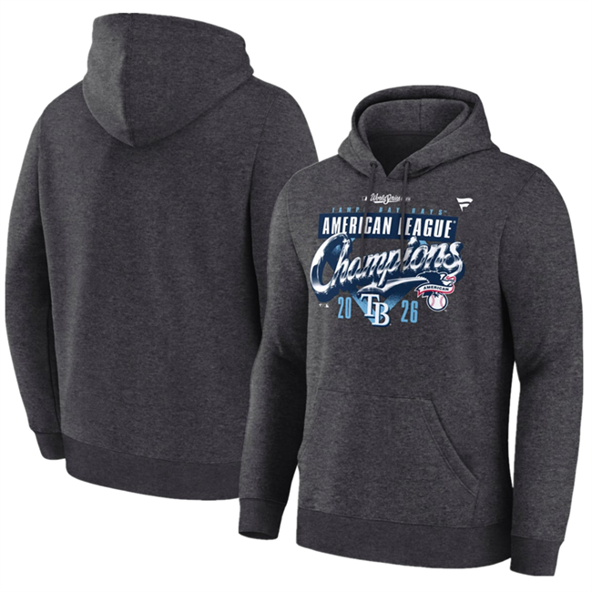 Men's Charcoal Tampa Bay Rays Heather 2026 League Champions Locker Room Hoodie